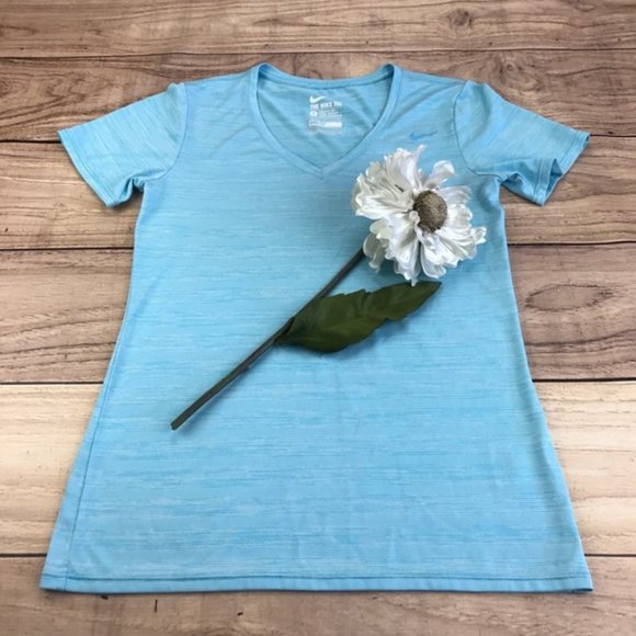 💕SALE💕 Nike Dri-Fit Blue V Neck T Shirt - Picture 2 of 8